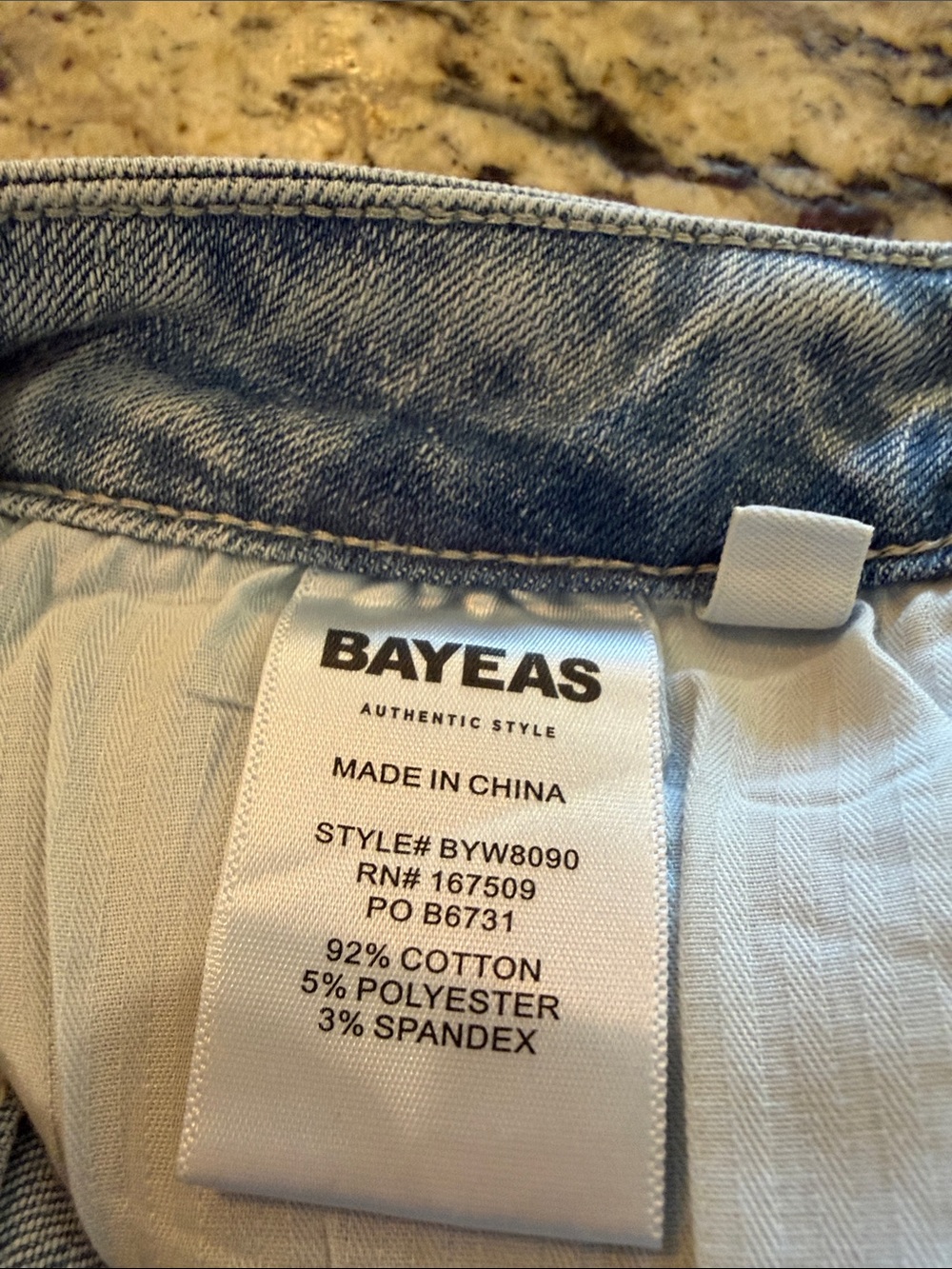 Bayeas Los Angeles Lace Panel Rhinestone Straight-Leg Jeans size 26 - Picture 14 of 15